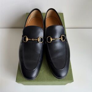 Gucci Black Leather Horsebit Loafers